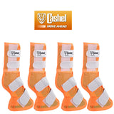4pk Cashel Fly H. Leg Guard Cool Mesh Boots Orange by Hilason – Cowboy and equestrian accessories