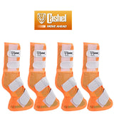 4 Pack Cashel Fly Prevention Arab Horse Leg Guard Cool Mesh Boots Orange