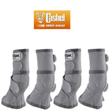 4 Pack Cashel Fly Prevention Draft Horse Leg Guard Cool Mesh Boots Grey