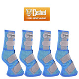 4 Pack Cashel Fly Prevention Warmblood Horse Leg Guard Cool Mesh Boots Blue