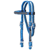 Tough 1 Braided Cord Mini Horse Browband Headstall W/ Crystal Accents Turquoise