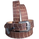 3D Wide Mens Crocodile Print Western Fashion Leather Belt