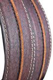 32 in 3D Rockydark Mens Outdoor Leather Belt W/ Roller Buckle Dark Brown
