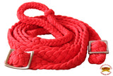 Hilason Braided Poly Barrel Racing Contest Reins Flat 1" X 9 Ft Red