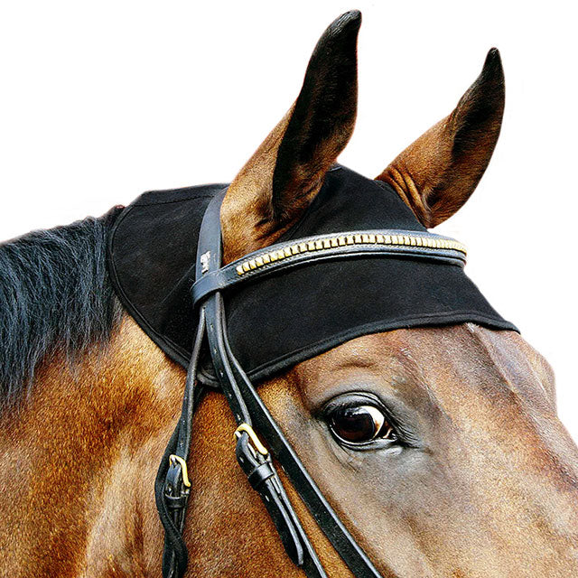 Medium Large Back On Track H. Equine Polyester Cotton Head Cap Black – by Hilason – Cowboy and equestrian accessories