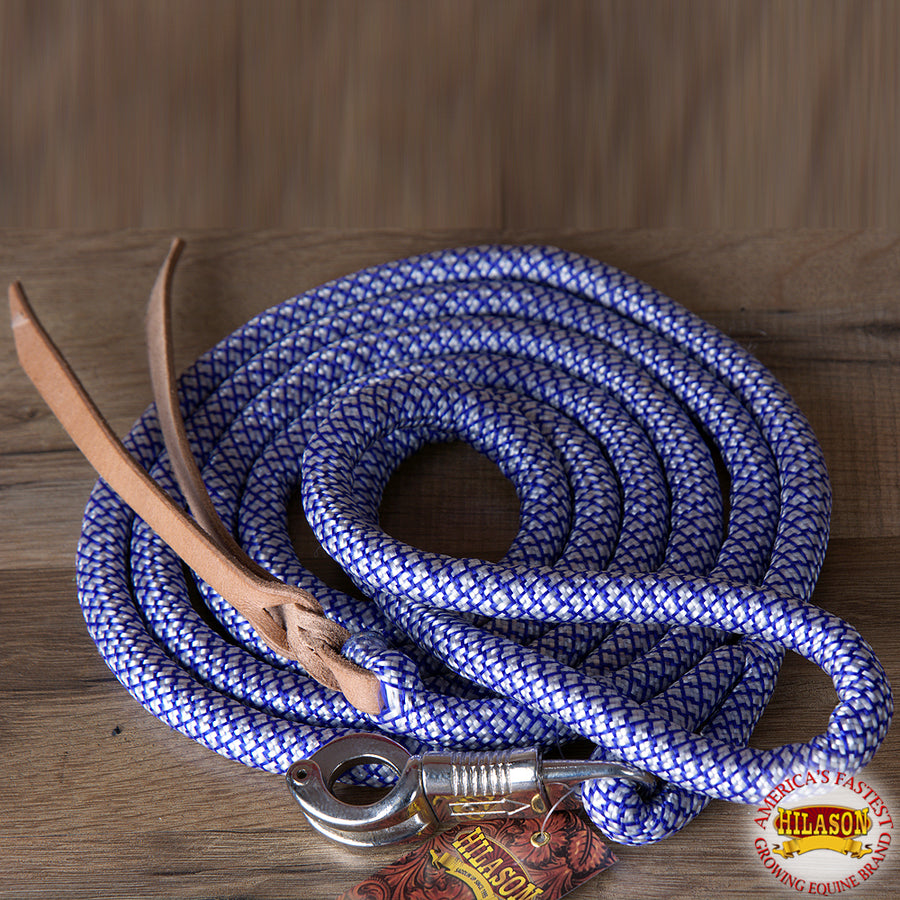 9 Feet Hilason H. Riding Nylon Round Lead Rope Blue by Hilason – Cowboy and equestrian accessories
