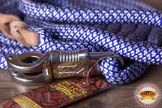 9 Feet Hilason Horse Riding Nylon Round Lead Rope Blue