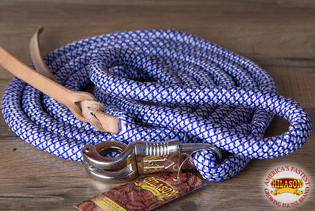 9 Feet Hilason Horse Riding Nylon Round Lead Rope Blue
