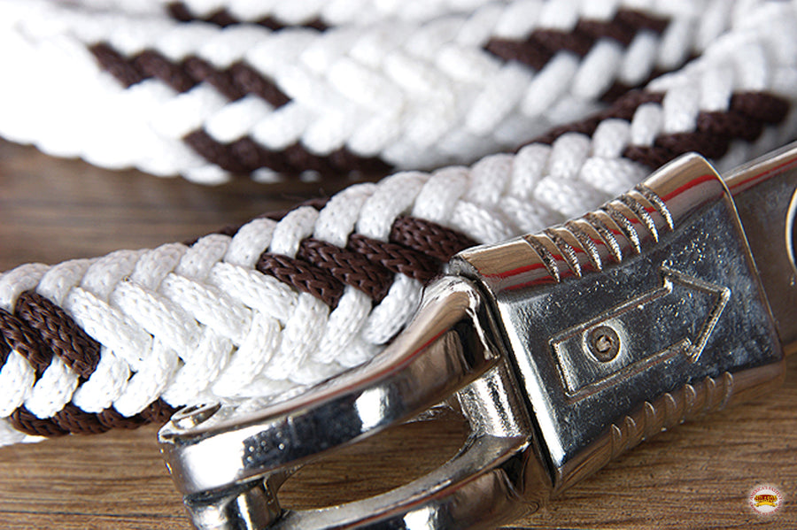 Hilason Horse Riding Poly Lead Rope Blue Tan 1" X 9 Ft.