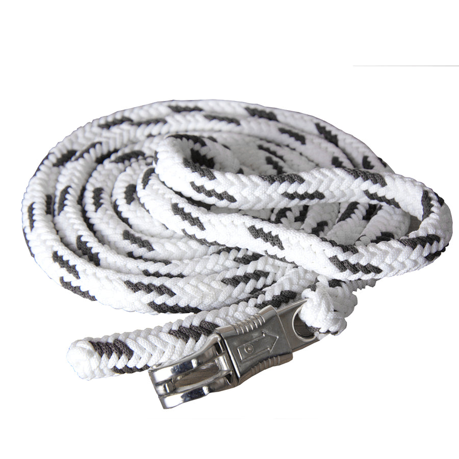 HILASON Horse Roping Lead Rope Riding Poly White and Black 9 Ft Snaps - Uhorse