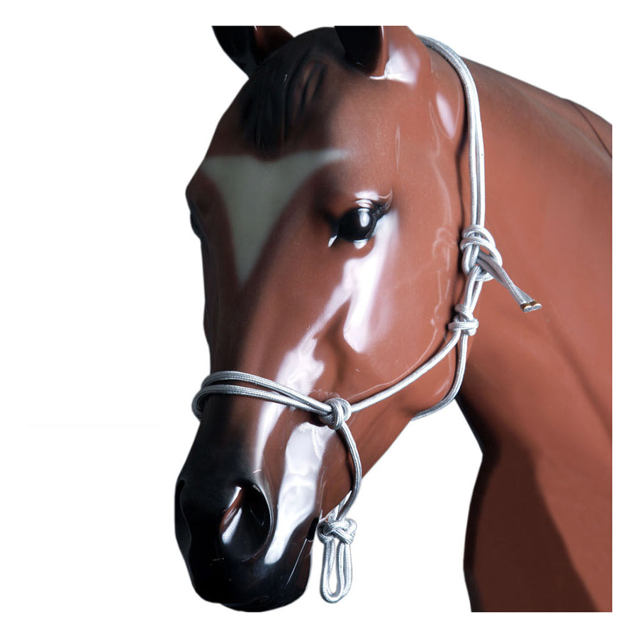 Western Horse Halter Poly Rope Tied Adjustable Silver Hilason - Uhorse