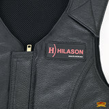 HILASON Safety Bull Riding Vest Protective Leather Black | Bull Riding Gear | Riding Vest | Horse Riding Protective Vest