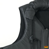 HILASON Safety Bull Riding Vest Protective Leather Black | Bull Riding Gear | Leather Vest | Riding Vest Equestrian | Horse Riding Protective Vest