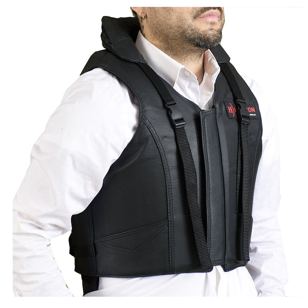 Equestrian Horse Tall Collar Riding Vest Safety Protective Hilason Leather - Uhorse