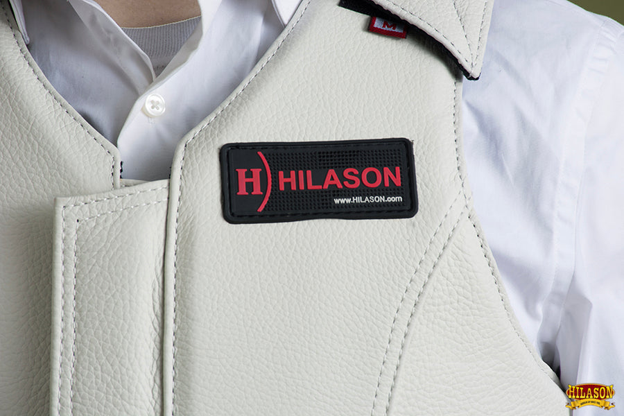 HILASON Safety Bull Riding Vest Protective Leather White | Equestrian Unisex Rodeo Men & Women