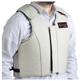 HILASON Safety Bull Riding Vest Protective Leather White | Equestrian Unisex Rodeo Men & Women