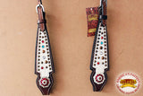 Hilason Western Horse One Ear Headstall American Leather Floral White