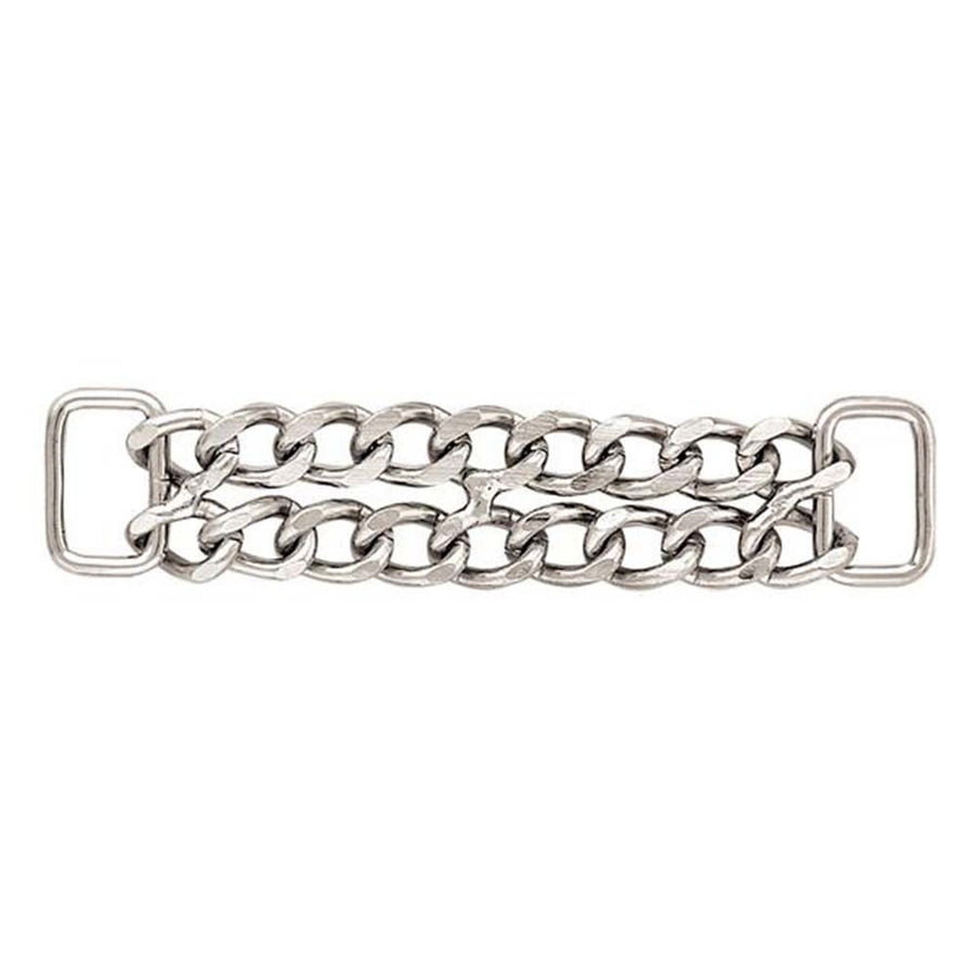 Silver curb chain girth with square buckles - Uhorse