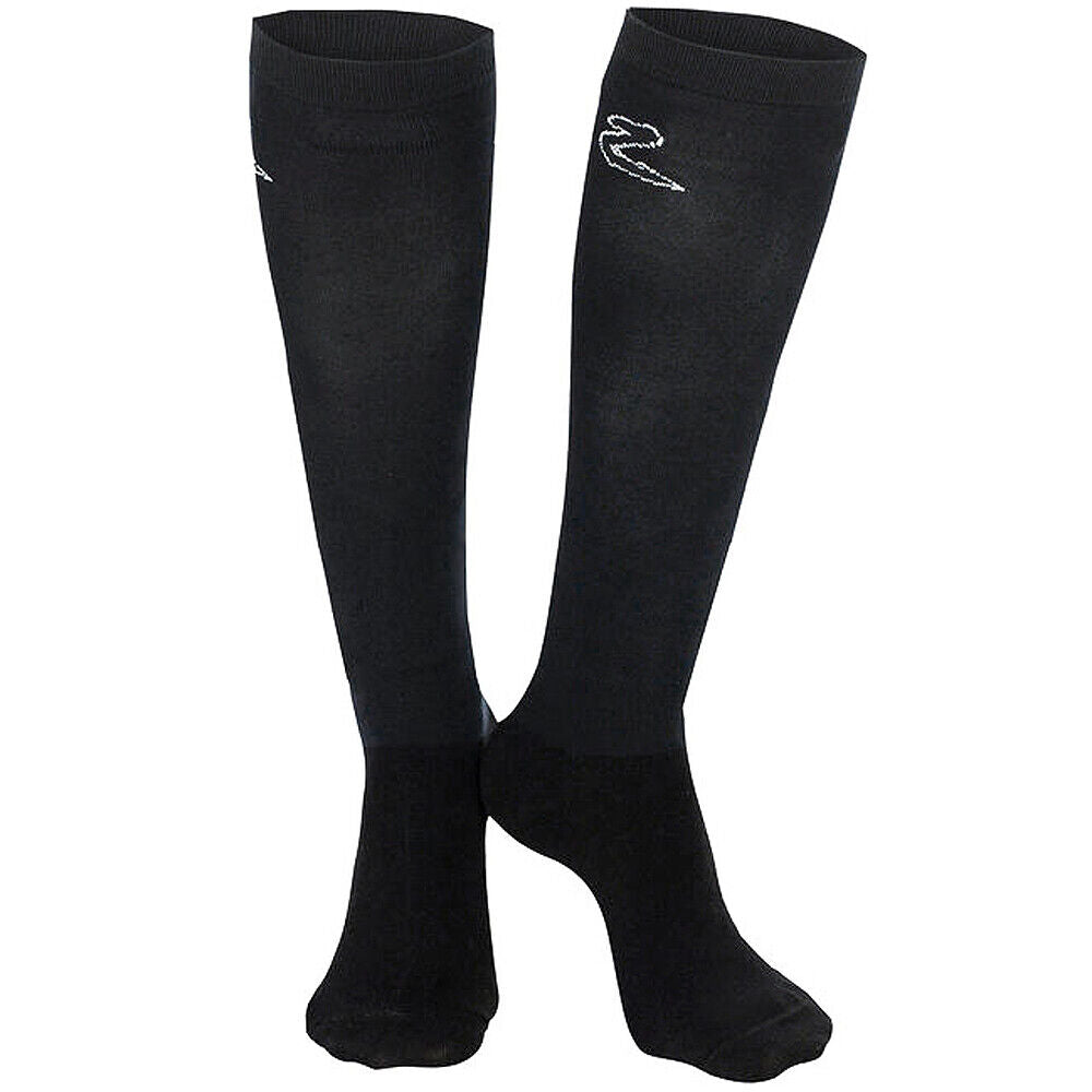 8.5-10.5 Size Horze Western Tack Competition Rider Socks 2 Pack Black Cotton