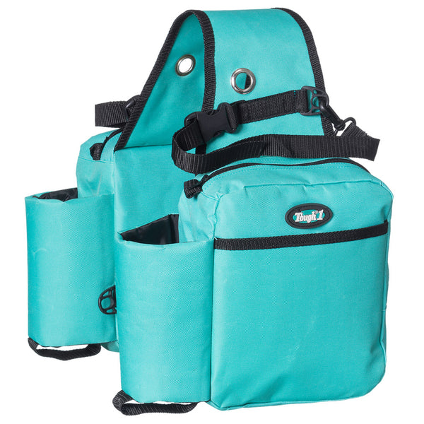 Tough1 Heavy Duty Nylon Saddle Bag With Bottle Holders Turquoise – by Hilason – Cowboy and equestrian accessories