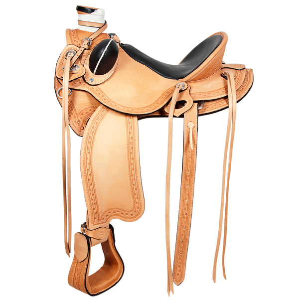 W. H. Wade Saddle American Leather Ranch Roping Tan by Hilason – Cowboy and equestrian accessories