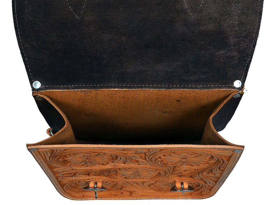 HILASON Soft Leather Horse Saddle Bag Tan | Equestrian Western Adjustable Closure
