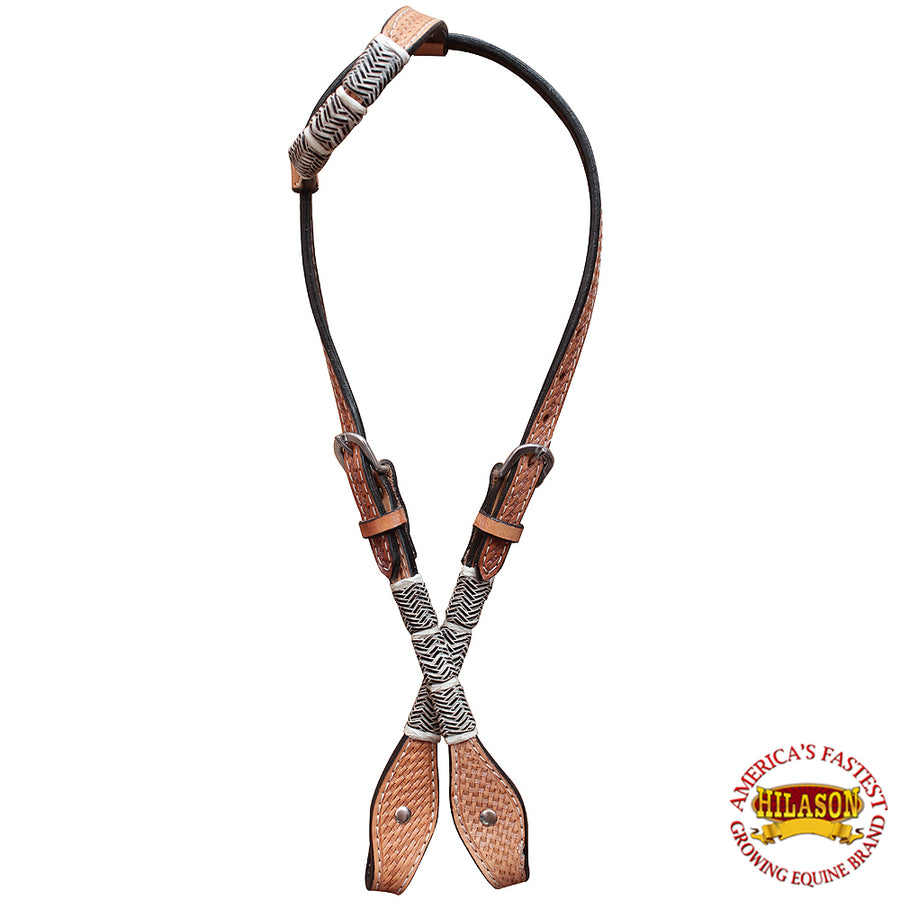 Hilason W. American Leather H. One Ear Headstall Tan Raw Hide Braided by Hilason – Cowboy and equestrian accessories