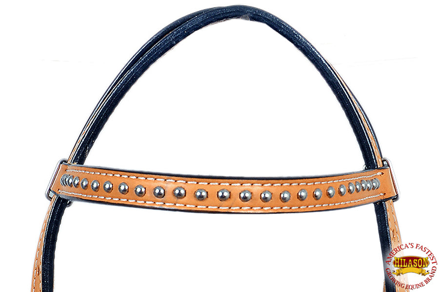 Hilason Western American Leather Horse Bridle Headstall Tan