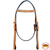 Hilason Western American Leather Horse Bridle Headstall Tan