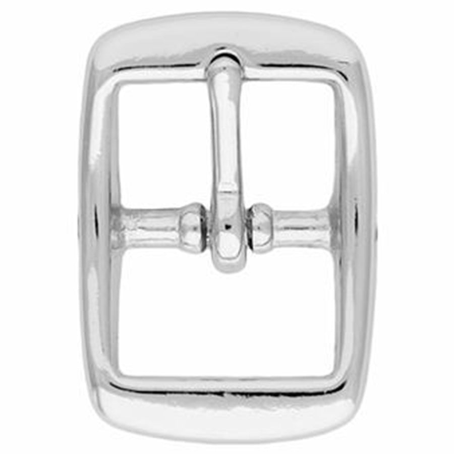 Hilason 3/4" Western Horse Tack Double Center Bar Buckle - Heavy Duty Nickel Plated Die Cast - Uhorse