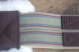 44 Inch Hilason Horse Saddle Fleece Synthetic Cinch Girth W/ Center D Ring Brown