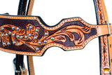 Western Horse Headstall Tack Bridle American Leather Floral Hilason