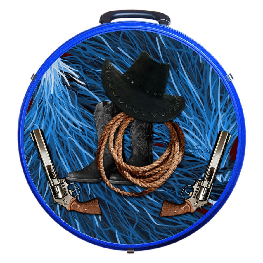 Hilason Medium 4 Rope Capacity Rope Can With Attractive Printed Genuine Leather Trim