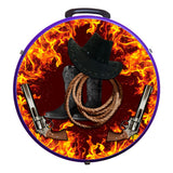 Hilason Medium 4 Rope Capacity Rope Can With Attractive Printed Genuine Leather Trim - Uhorse