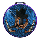 Hilason Medium 4 Rope Capacity Rope Can With Attractive Printed Genuine Leather Trim