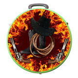 Hilason Medium 4 Rope Capacity Can With Attractive Printed Genuine Leather Trim - Uhorse