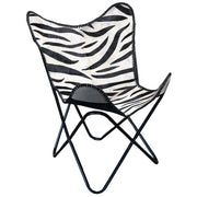 HILASON Genuine Leather Butterfly Chair Folding Lounge Modern Sling Accent Seat