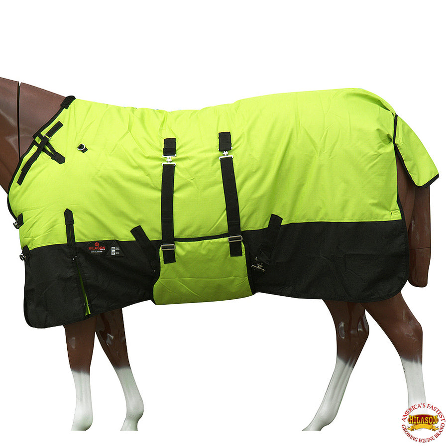 74" Hilason 1200D Winter Waterproof Turnout Horse Blanket Belly Wrap Lime - Uhorse