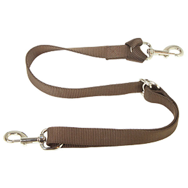 Brown nylon split reins with silver hardware - Uhorse