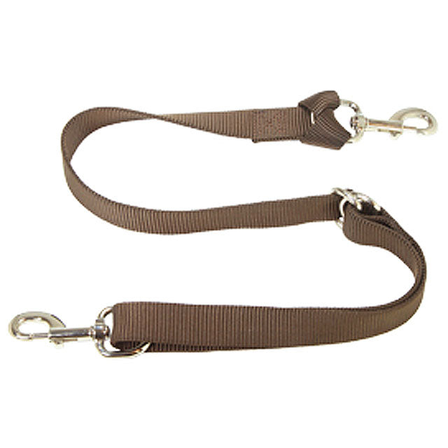 Brown nylon split reins with silver hardware - Uhorse