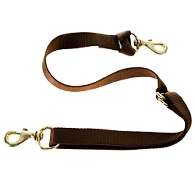 Brown nylon western split reins with brass hardware - Uhorse