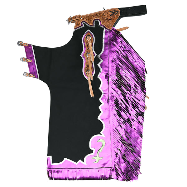 Hilason Handmade Genuine Leather Chaps Adult Handtooled Rodeo Bull Riding - Uhorse