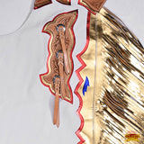 Hilason Handmade Genuine Leather Chaps Adult Handtooled Rodeo Bull Riding