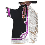 Hilason Handmade Genuine Leather Chaps Adult Handtooled Rodeo Bull Riding - Uhorse