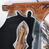 F-Ch215N Hilason Bull Riding Genuine Leather Rodeo Western Chaps