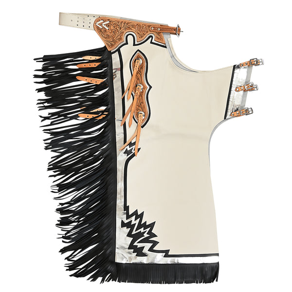 Hilason Handmade Genuine Leather Chaps Adult Handtooled Rodeo Bull by Hilason – Cowboy and equestrian accessories