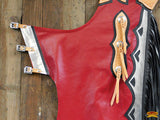 Ch229N-F Hilason Maroon Bull Riding Genuine Leather Rodeo Western Chaps