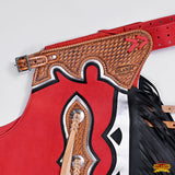 HILASON Western Horse Bull Riding Genuine Leather Rodeo Chaps | for Men and Women Unisex