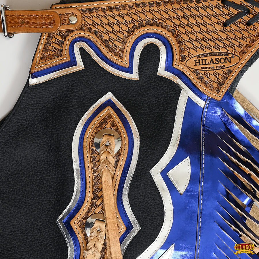 HILASON Western Genuine Leather Pro Rodeo Bull Riding Chaps Unisex