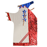 Hilason Pro Rodeo Bull Riding Chaps Us Flag White Genuine Leather - Uhorse